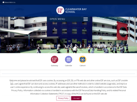 Website Screenshot of Clearwater Bay School