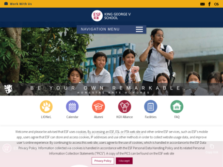 Website Screenshot of King George V School