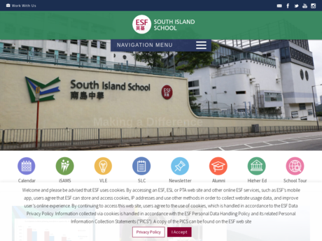 Website Screenshot of South Island School