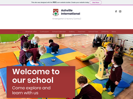 Website Screenshot of Ashville International Kindergarten (Lantau Island)