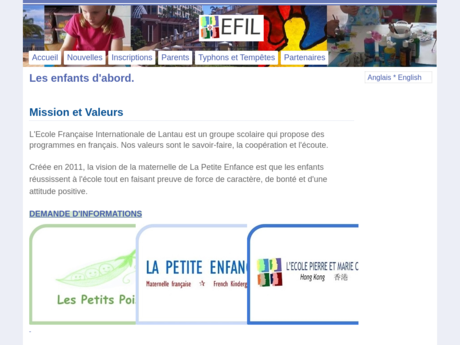 Website Screenshot of La Petite Enfance Kindergarten