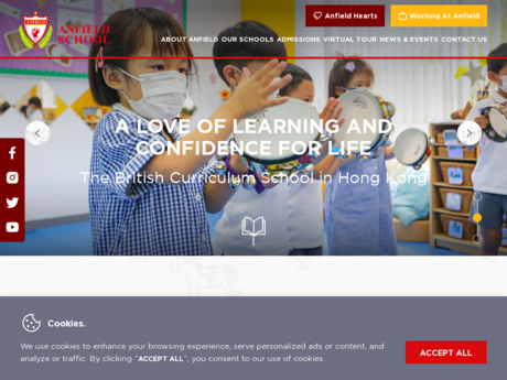 Website Screenshot of Anfield School