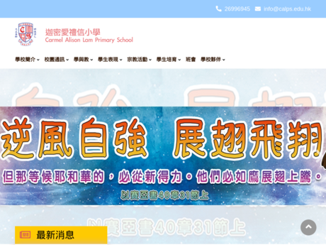 Website Screenshot of Carmel Alison Lam Primary School