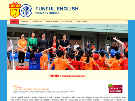 Website Screenshot of KLT Funful English Primary School