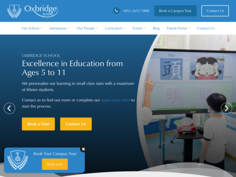 Website Screenshot of Oxbridge British School