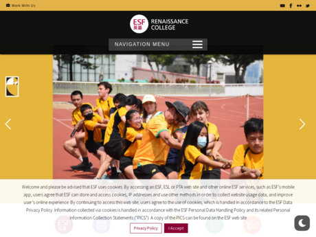 Website Screenshot of Renaissance College Hong Kong