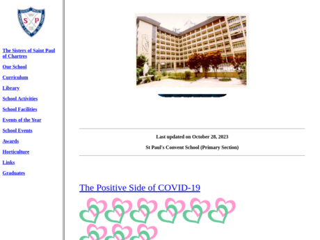 Website Screenshot of St. Paul's Convent School (Primary Section)