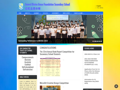 Website Screenshot of Carmel Divine Grace Foundation Secondary School