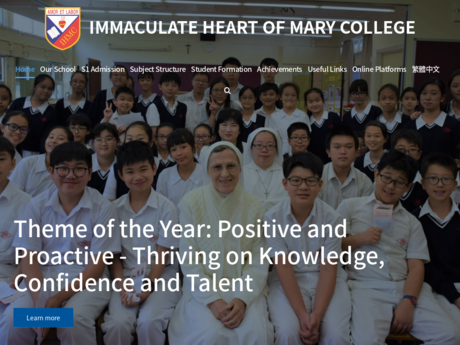 Website Screenshot of Immaculate Heart Of Mary College