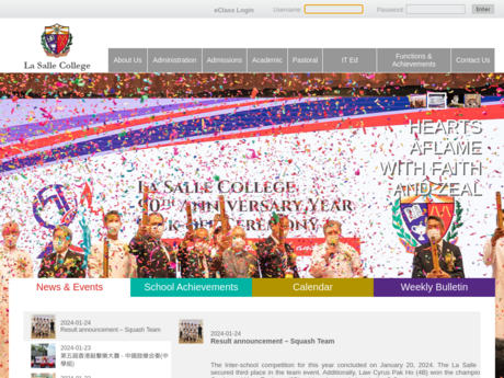 Website Screenshot of La Salle College