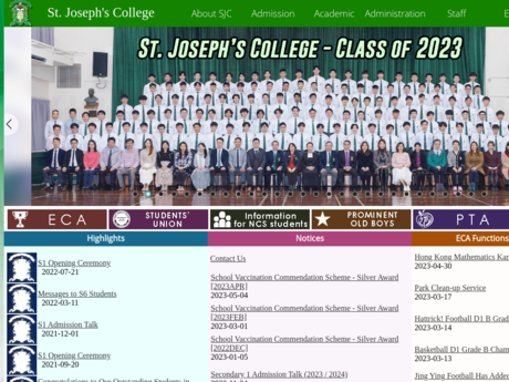 Website Screenshot of St. Joseph's College