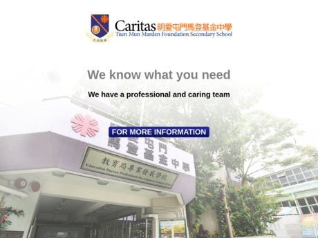 Website Screenshot of Caritas Tuen Mun Marden Foundation Secondary School
