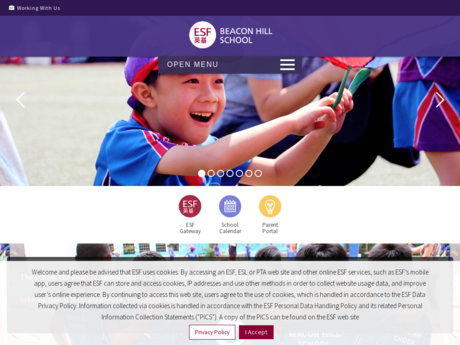 Website Screenshot of Beacon Hill School