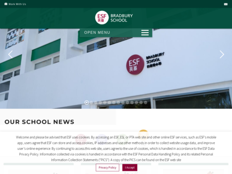 Website Screenshot of Bradbury School
