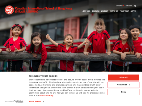 Website Screenshot of Canadian International School of Hong Kong
