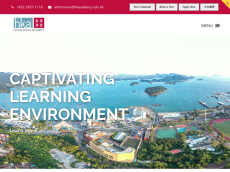 Website Screenshot of Hong Kong Academy