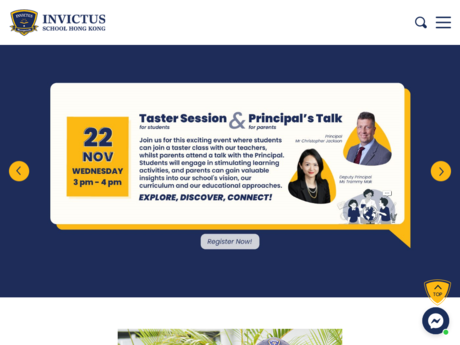 Website Screenshot of Invictus School Hong Kong