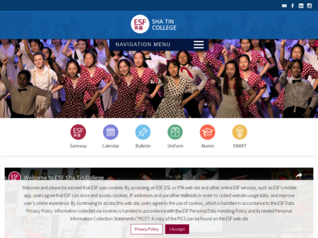 Website Screenshot of Sha Tin College