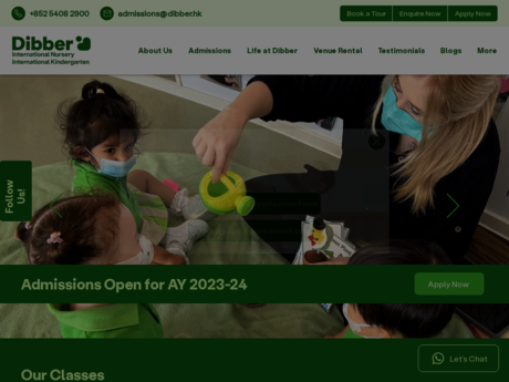 Website Screenshot of Dibber International Kindergarten (Whampoa)