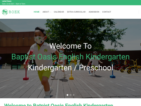 Website Screenshot of Baptist Oasis English Kindergarten