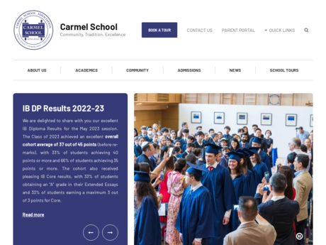 Website Screenshot of Carmel School