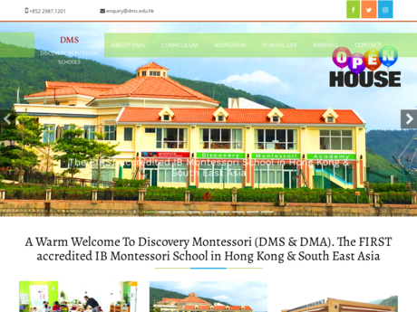 Website Screenshot of Discovery Montessori School (Central)