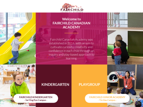 Website Screenshot of Fairchild Kindergarten