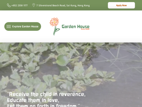 Website Screenshot of Garden House Waldorf Pre-School and Kindergarten