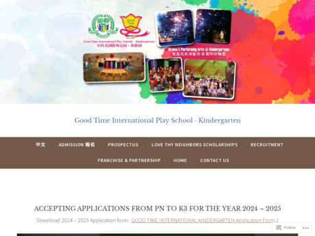 Website Screenshot of Good Time International Play School Kindergarten (Shatin Plaza)
