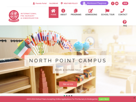 Website Screenshot of Island Children's Montessori Kindergarten (North Point)