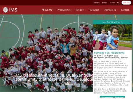 Website Screenshot of International Montessori School - An IMEF School (Aldrich Bay Campus)