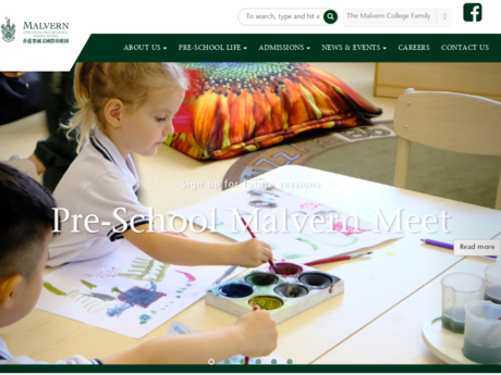 Website Screenshot of Malvern College Pre-School Hong Kong