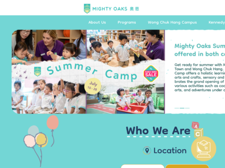Website Screenshot of Mighty Oaks International Kindergarten