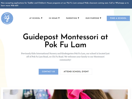 Website Screenshot of Guidepost Montessori International Kindergarten (Pok Fu Lam)