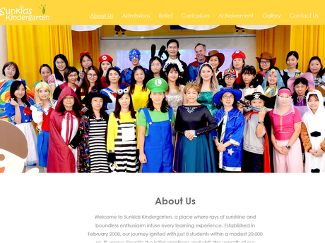 Website Screenshot of Sunkids Kindergarten