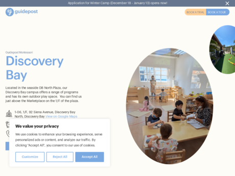 Website Screenshot of Guidepost Montessori International Kindergarten (Discovery Bay)
