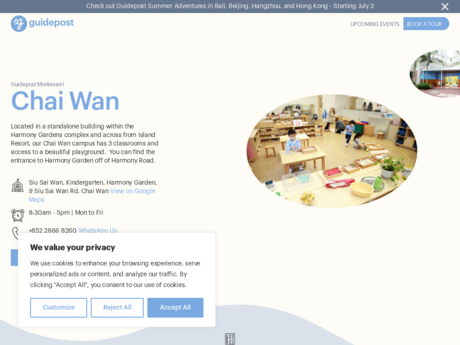 Website Screenshot of Guidepost Montessori International Kindergarten (Chai Wan)