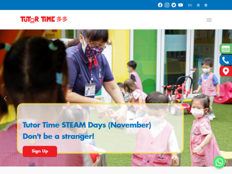 Website Screenshot of Tutor Time International Kindergarten (Kowloon Tong)