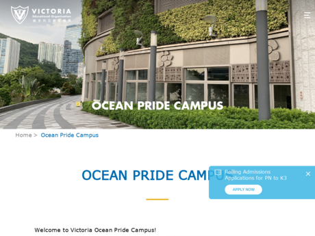 Website Screenshot of Victoria (Ocean Pride) International Kindergarten
