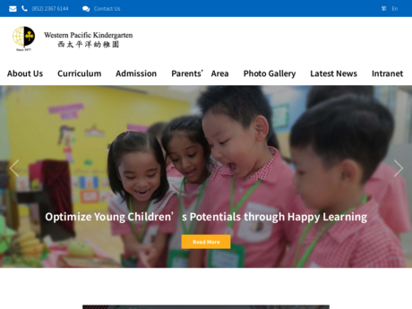 Website Screenshot of Western Pacific Kindergarten
