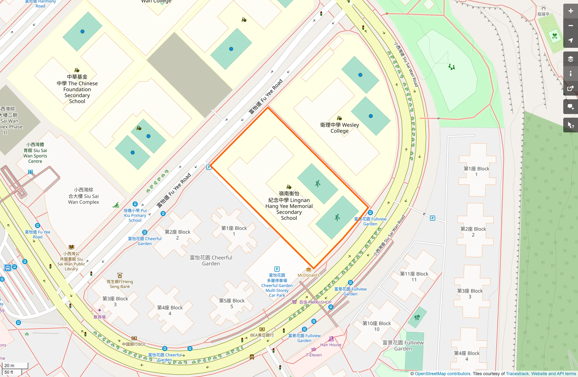 OSM: 嶺南衡怡紀念中學 Lingnan Hang Yee Memorial Secondary School