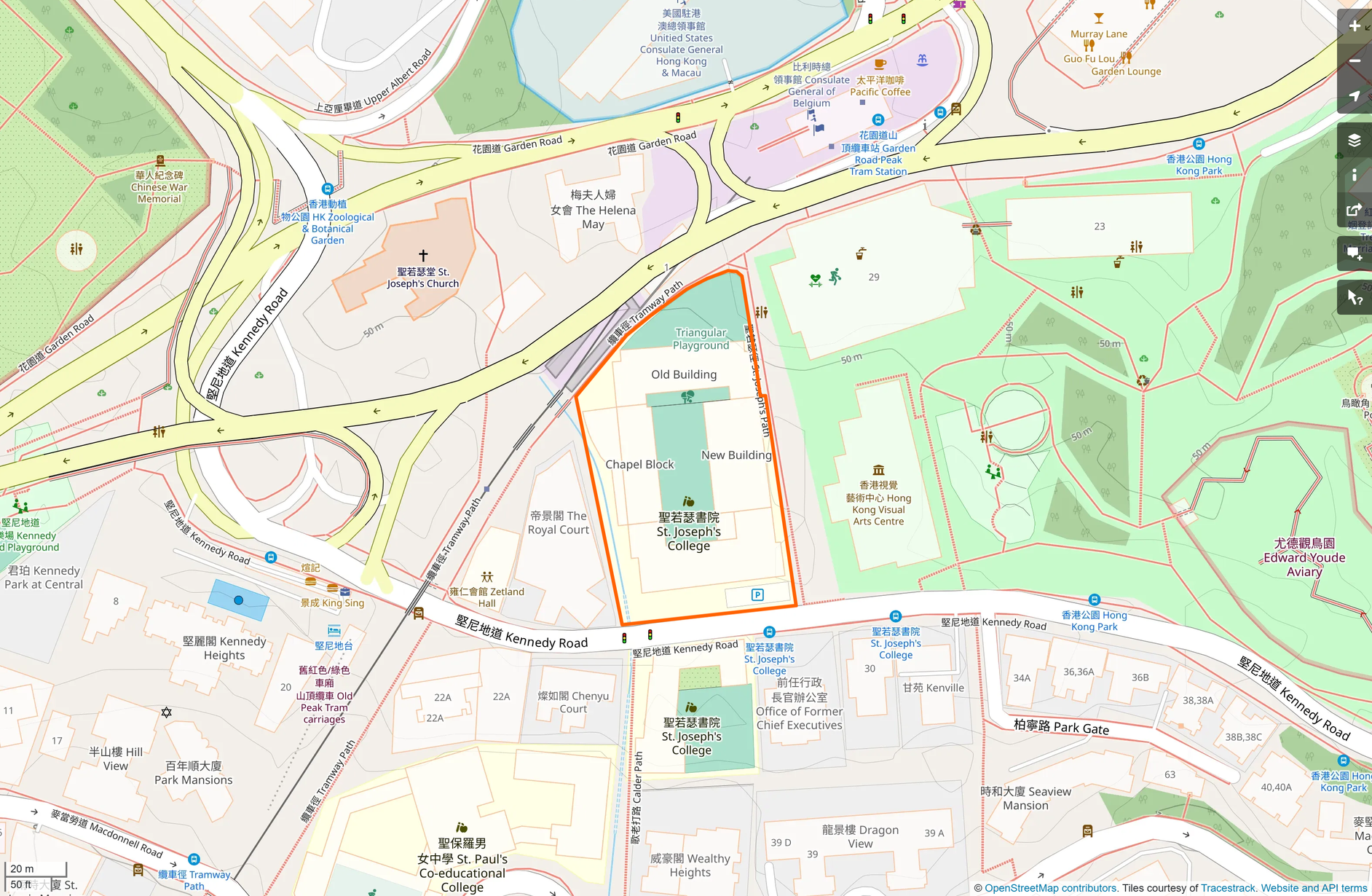 OSM: 聖若瑟書院 St. Joseph's College