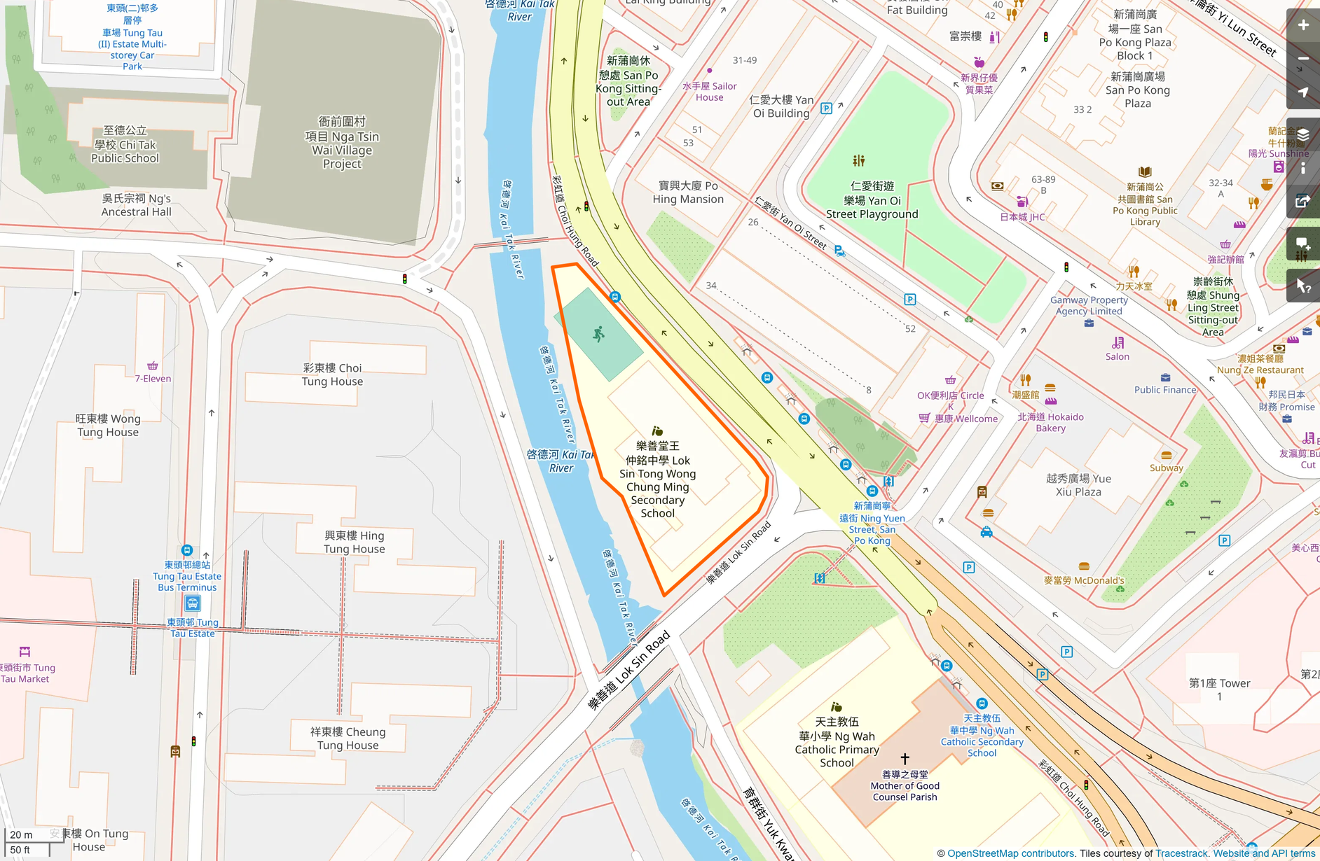 OSM: 樂善堂王仲銘中學 Lok Sin Tong Wong Chung Ming Secondary School