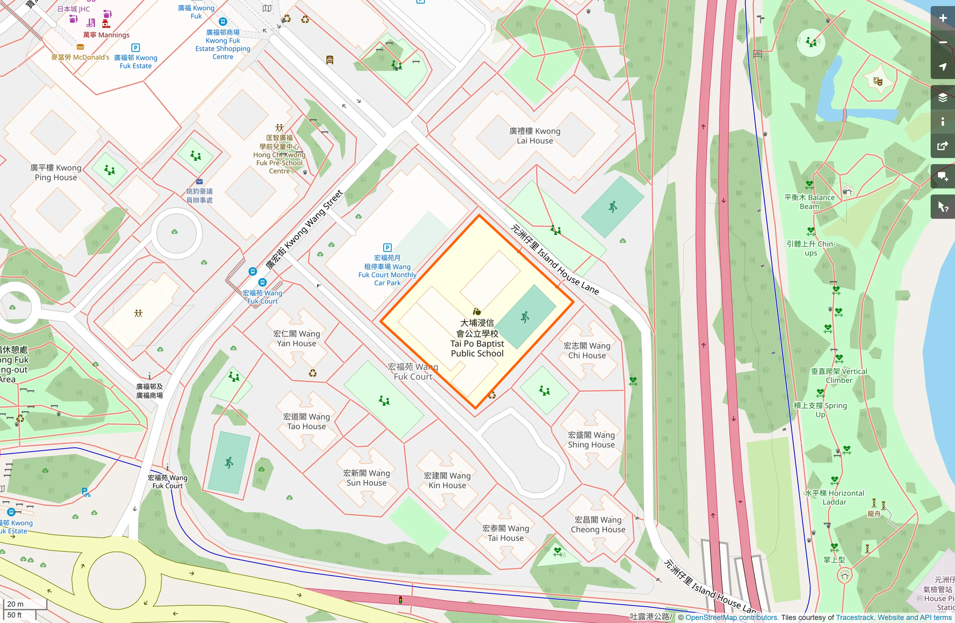 OSM: 大埔浸信會公立學校 Tai Po Baptist Public School