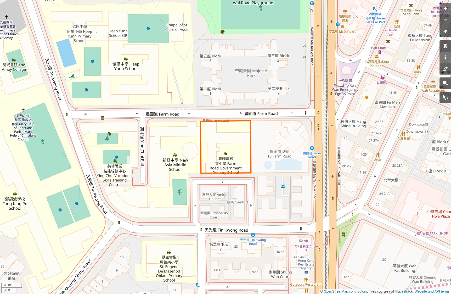 OSM: 農圃道官立小學 Farm Road Government Primary School