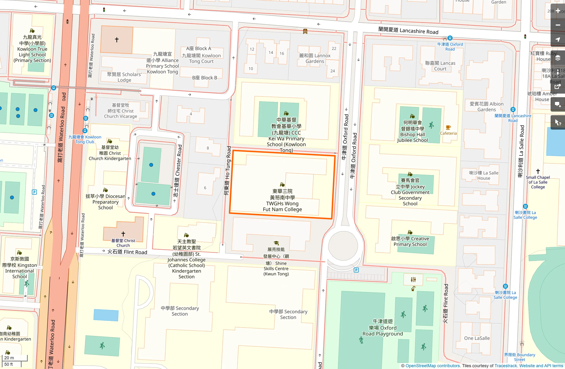 OSM: 東華三院黃笏南中學 TWGHs Wong Fut Nam College