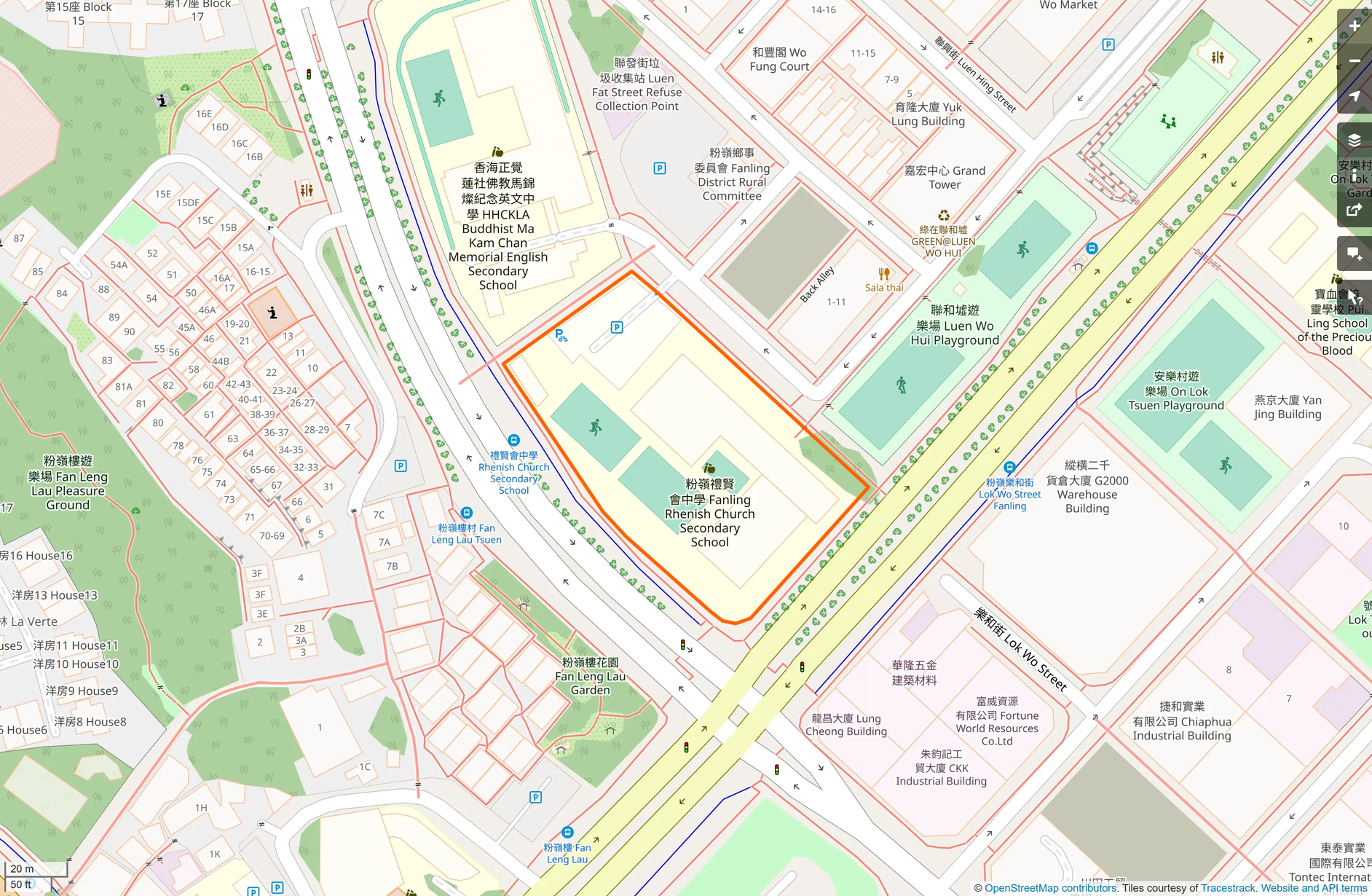 OSM: 粉嶺禮賢會中學 Fanling Rhenish Church Secondary School