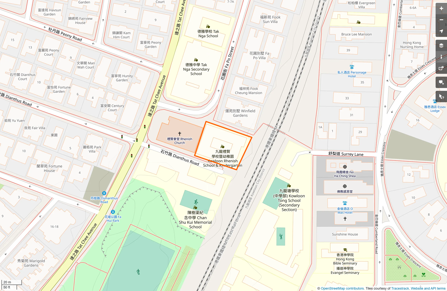 OSM: 九龍禮賢學校 Kowloon Rhenish School