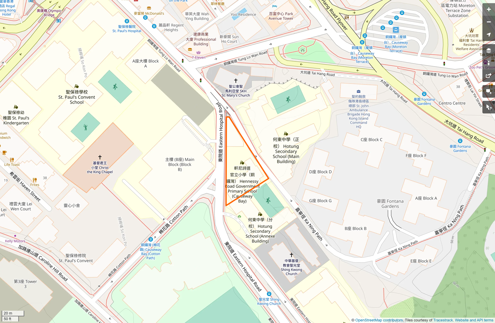OSM: 軒尼詩道官立小學(銅鑼灣) Hennessy Road Government Primary School (Causeway Bay)