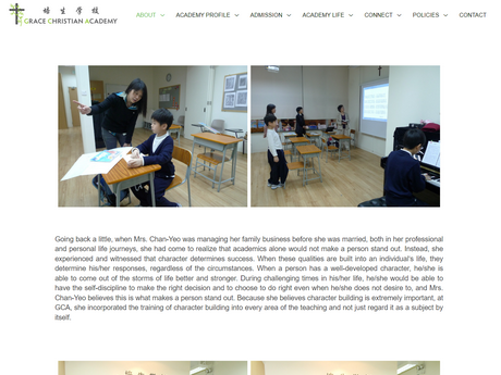 Website Screenshot of Grace Christian Academy